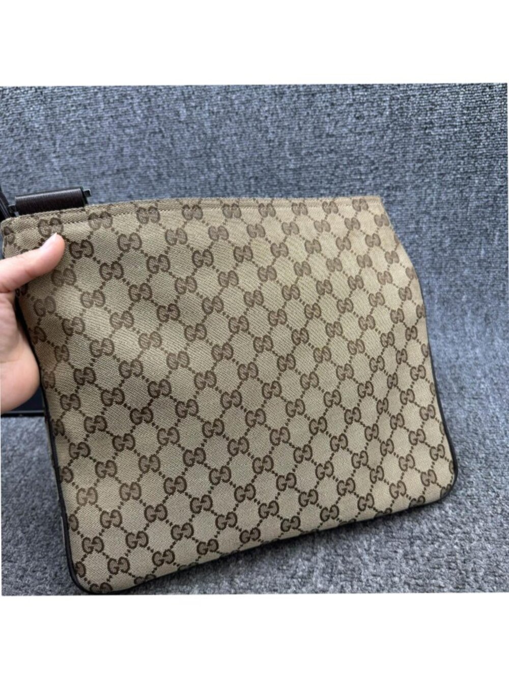 Authentic Gucci GG Monogram Canvas Web Stripe Crossbody Messenger Bag Vintage - Picture 3 of 11